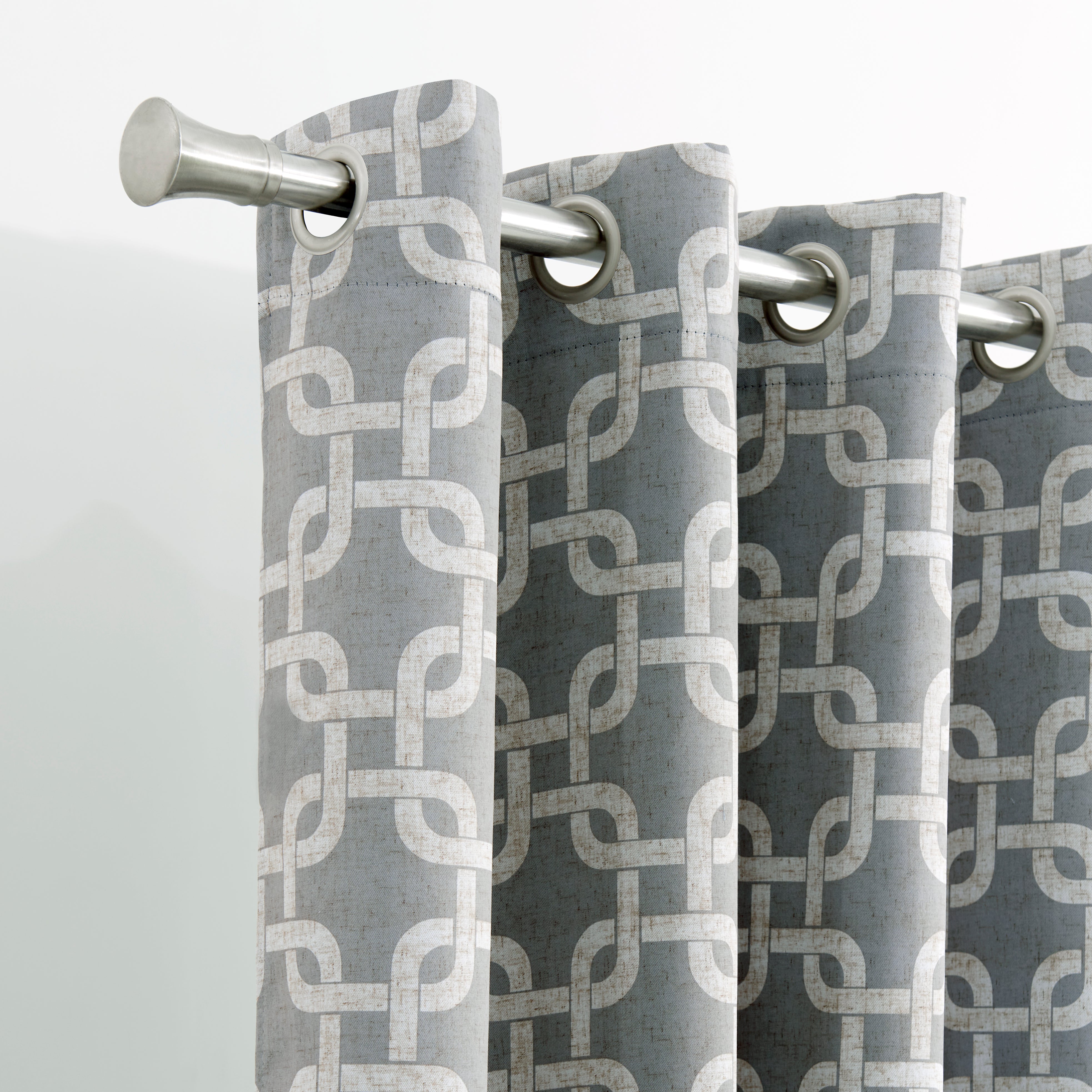 Dainty Home Interlock Printed 3D Designed Blackout Thermal Insulated Grommet Single Panel