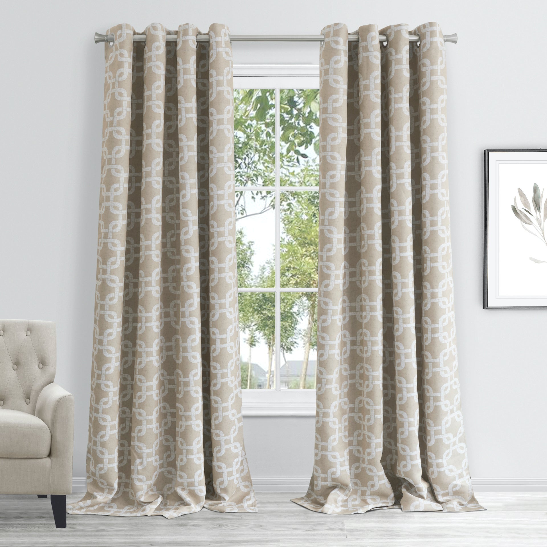 Dainty Home Interlock Printed 3D Designed Blackout Thermal Insulated Grommet Single Panel