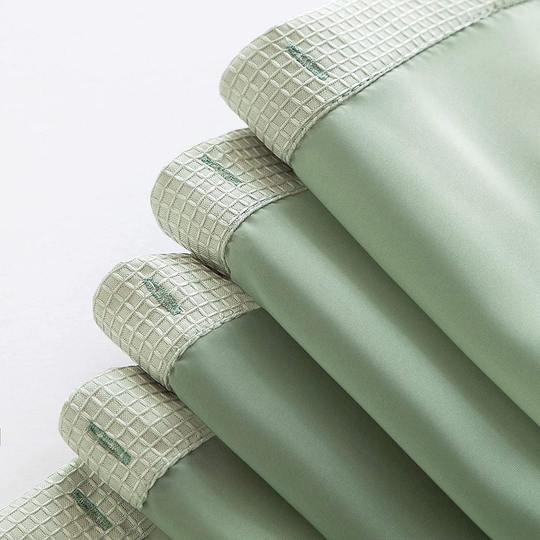 Dainty Home Complete 2 in 1 Waffle Weave Hotel Spa Style Fabric Shower Curtain Snap On/Off Waterproof Detachable Liner Set