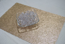 Load image into Gallery viewer, Dainty Home Lacey Woven Metallic Lace Crossweave With Metallic Lace Pattern Reversible 12" x 18" Rectangular Placemats
