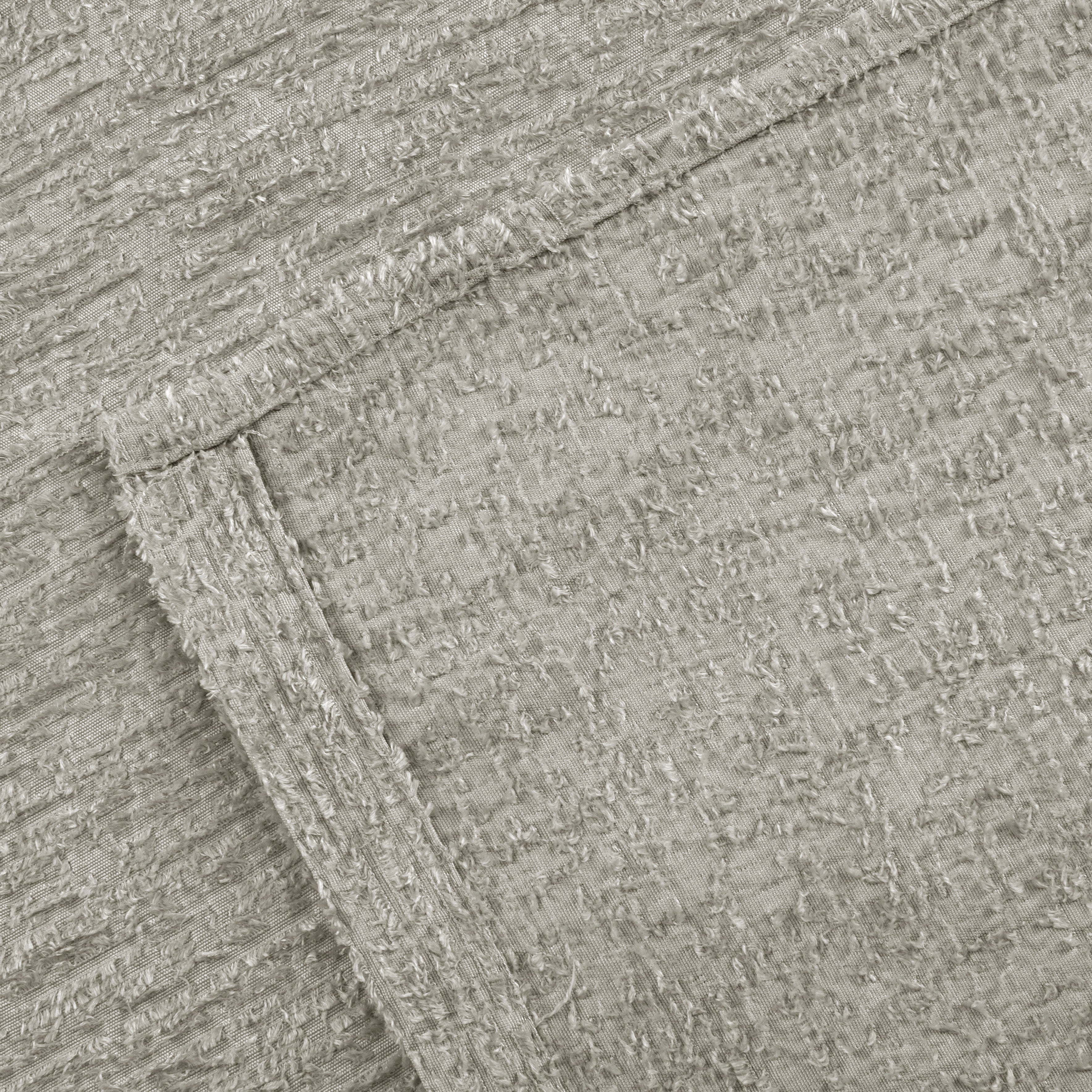 Dainty Home Paris 3D Embossed Textured Chenille Solid Designed Fabric Shower Curtain