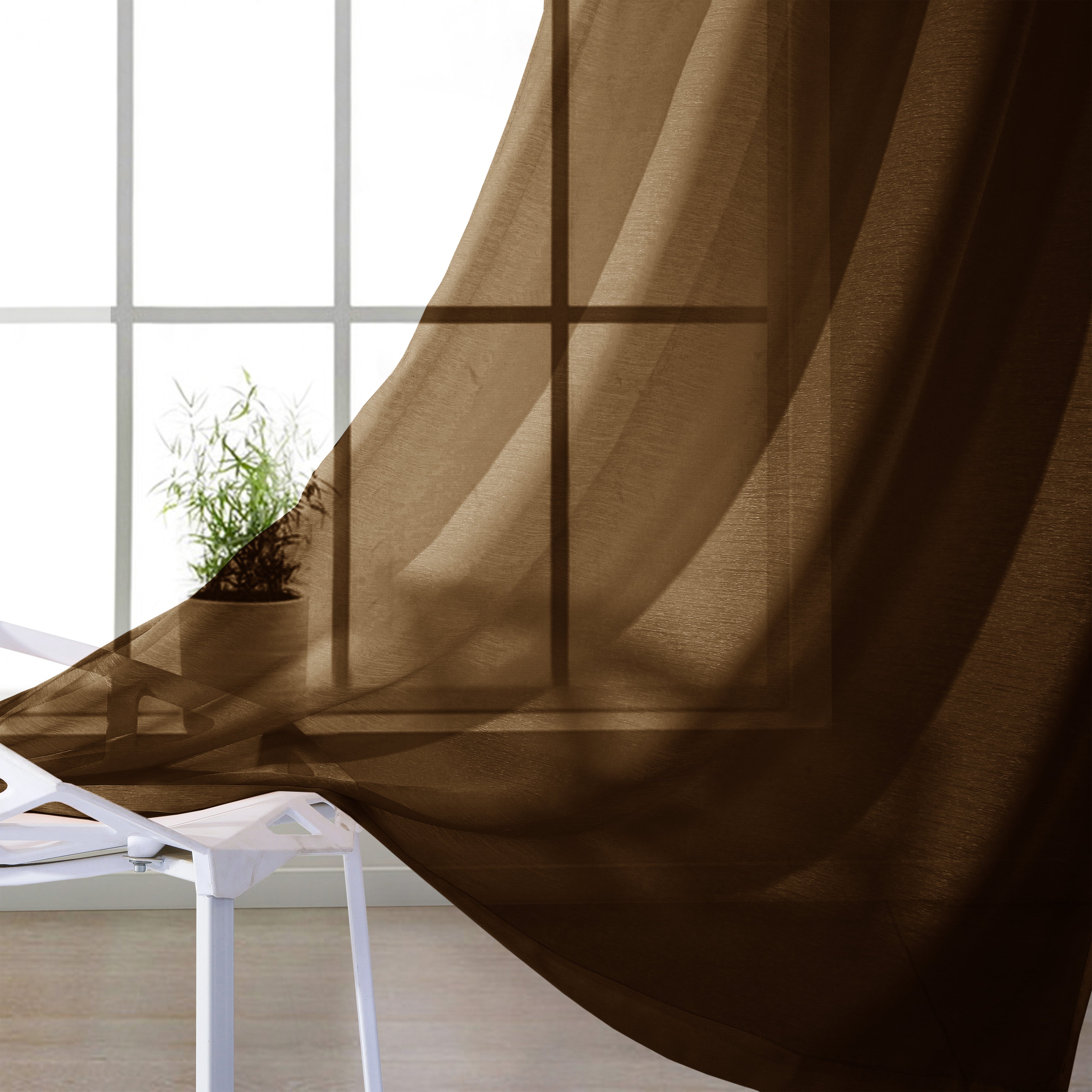 Dainty Home Malibu Solid Airy & Breathable Semi-Sheer Light Filtering Extra Wide Grommet Panel Pair