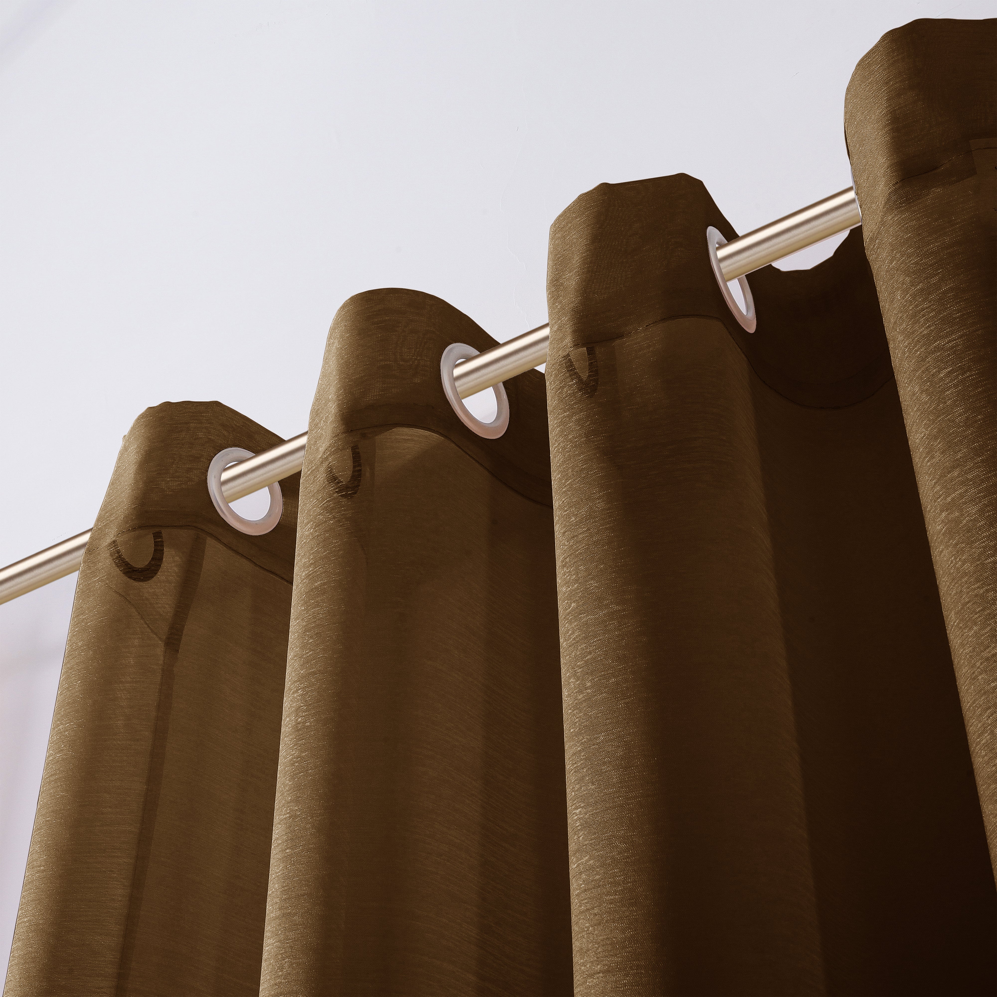 Dainty Home Malibu Solid Airy & Breathable Semi-Sheer Light Filtering Extra Wide Grommet Panel Pair