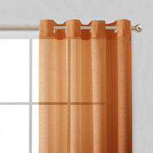 Load image into Gallery viewer, Dainty Home Malibu Solid Airy &amp; Breathable Semi-Sheer Light Filtering Extra Wide Grommet Panel Pair
