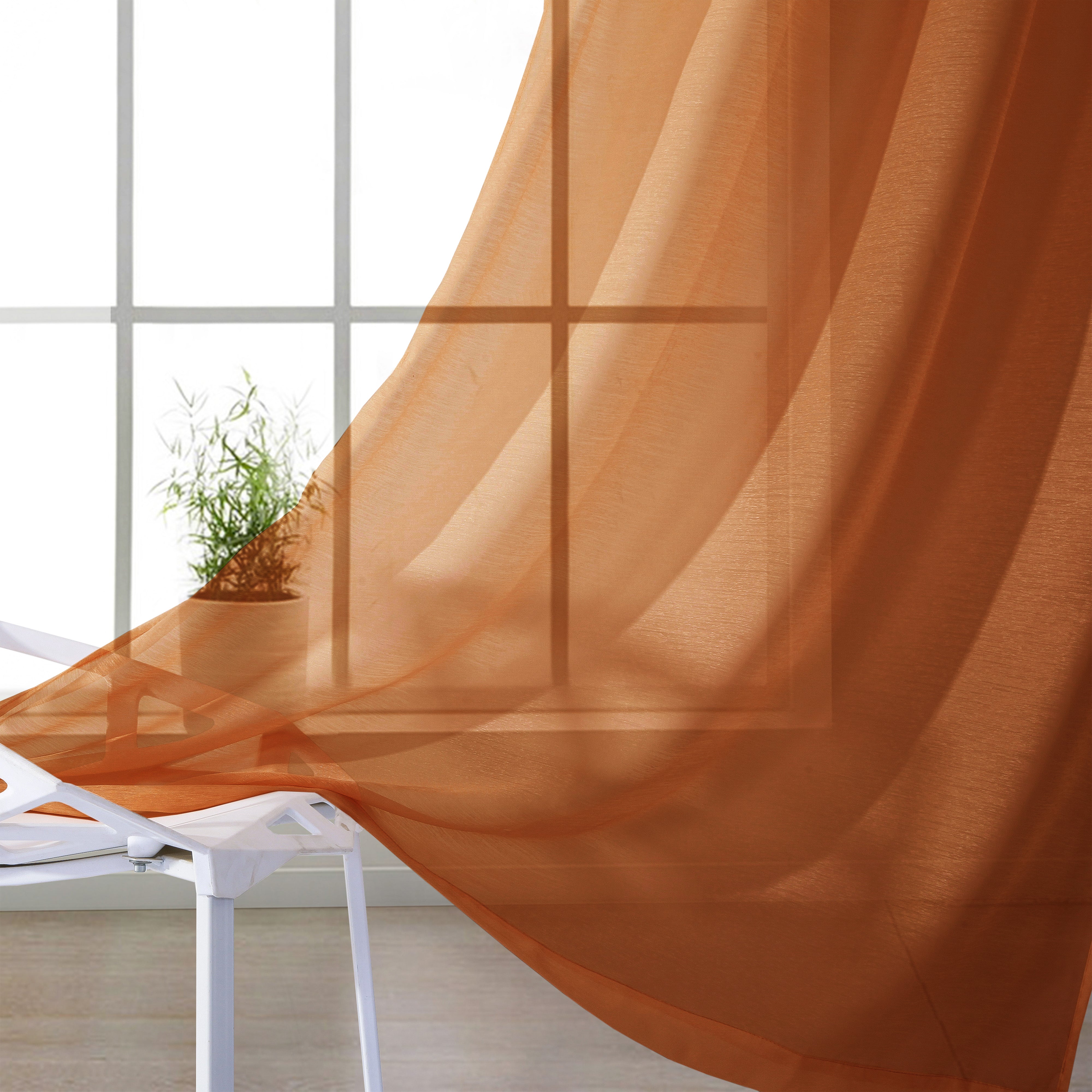 Dainty Home Malibu Solid Airy & Breathable Semi-Sheer Light Filtering Extra Wide Grommet Panel Pair