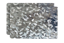 Load image into Gallery viewer, Dainty Home Metallic Leaf Vinyl Leaf Slash Look Textured Reversible 12" x 18" Rectangular Placemats
