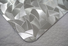 Load image into Gallery viewer, Dainty Home Metallic Leaf Vinyl Leaf Slash Look Textured Reversible 12" x 18" Rectangular Placemats
