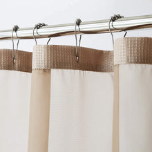Load image into Gallery viewer, Dainty Home Complete 2 in 1 Waffle Weave Hotel Spa Style Fabric Shower Curtain Snap On/Off Waterproof Detachable Liner Set
