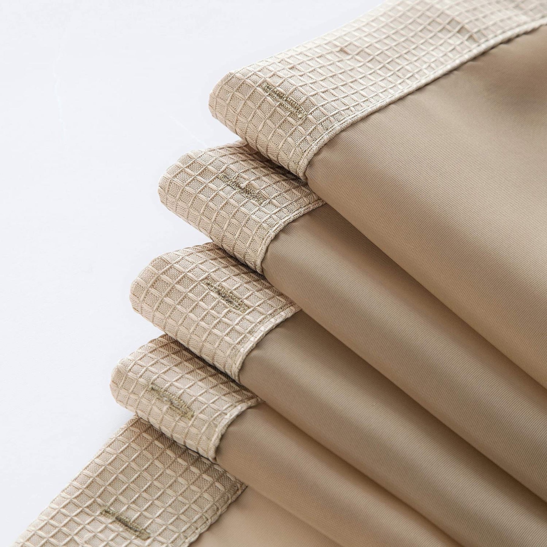 Dainty Home Complete 2 in 1 Waffle Weave Hotel Spa Style Fabric Shower Curtain Snap On/Off Waterproof Detachable Liner Set
