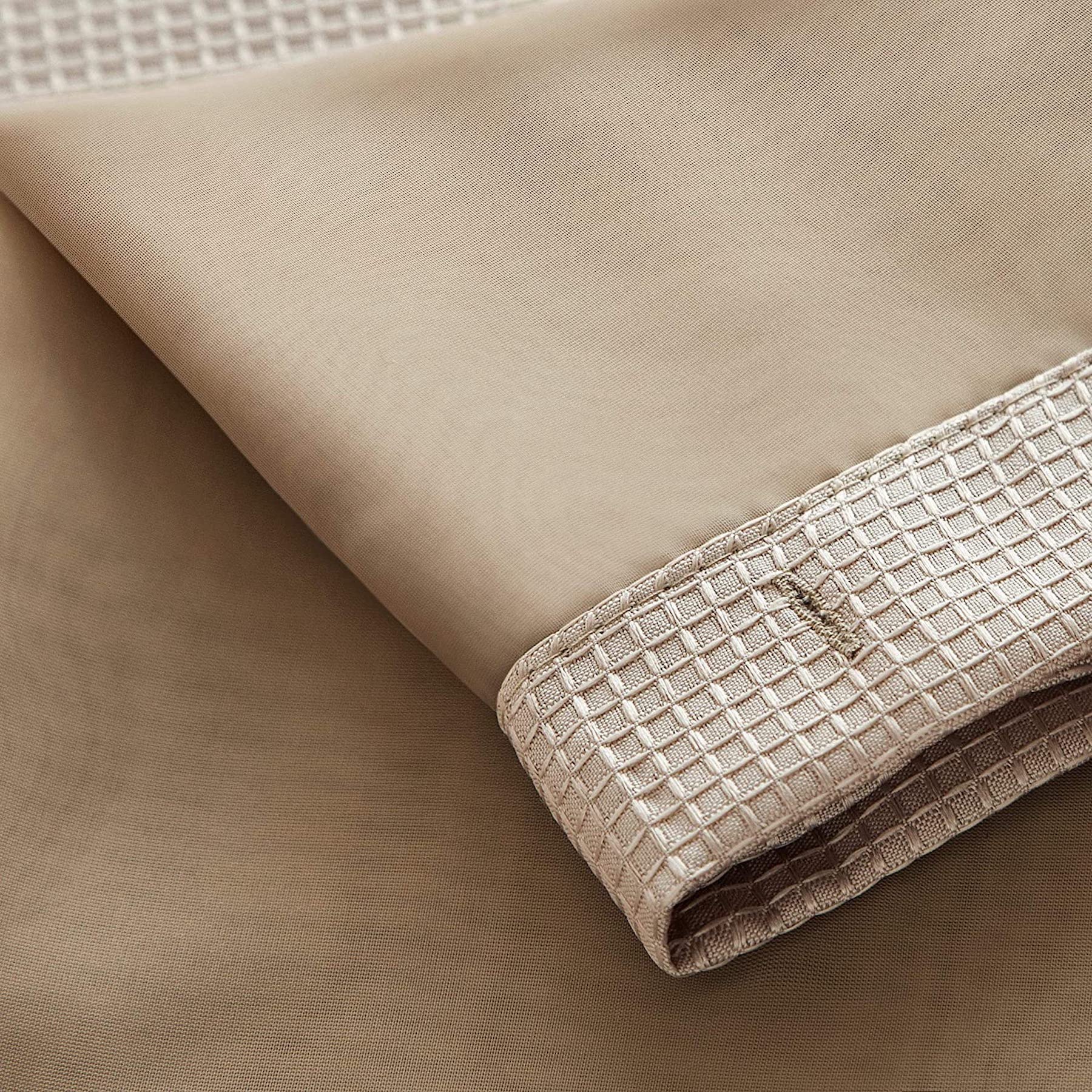 Dainty Home Complete 2 in 1 Waffle Weave Hotel Spa Style Fabric Shower Curtain Snap On/Off Waterproof Detachable Liner Set