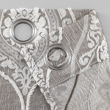 Load image into Gallery viewer, Dainty Home Monaco Luxurious Satin Feel 3D Tufted Medallion Jacquard Designed Room Darkening Grommet Panel Pair
