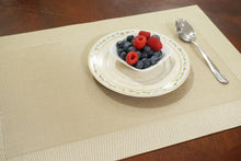 Load image into Gallery viewer, Dainty Home Napa Woven Textilene Crossweave With Solid Geometric Pattern Reversible 12" x 18" Rectangular Placemat

