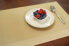 Load image into Gallery viewer, Dainty Home Napa Woven Textilene Crossweave With Solid Geometric Pattern Reversible 12" x 18" Rectangular Placemat
