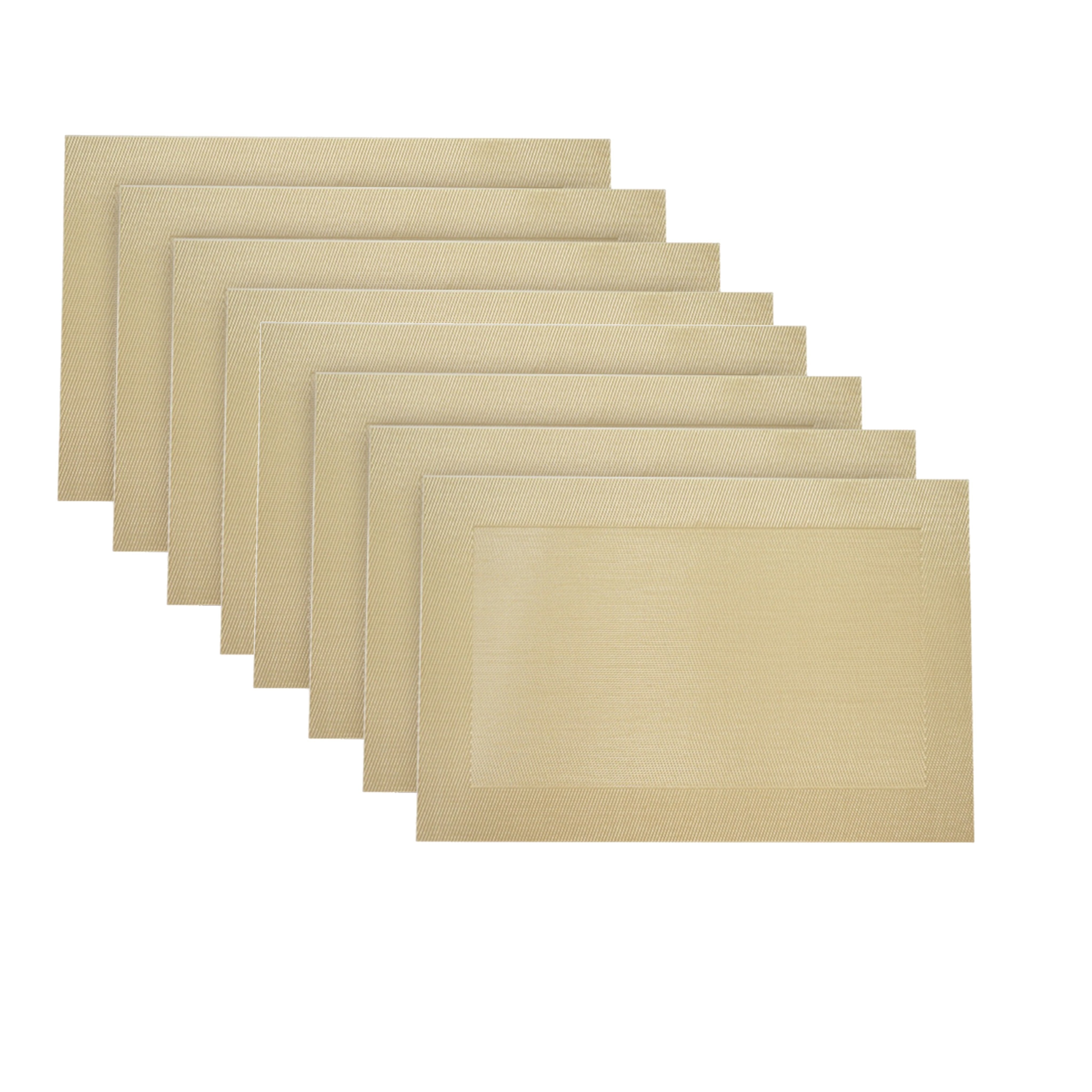 Dainty Home Napa Woven Textilene Crossweave With Solid Geometric Pattern Reversible 12" x 18" Rectangular Placemat