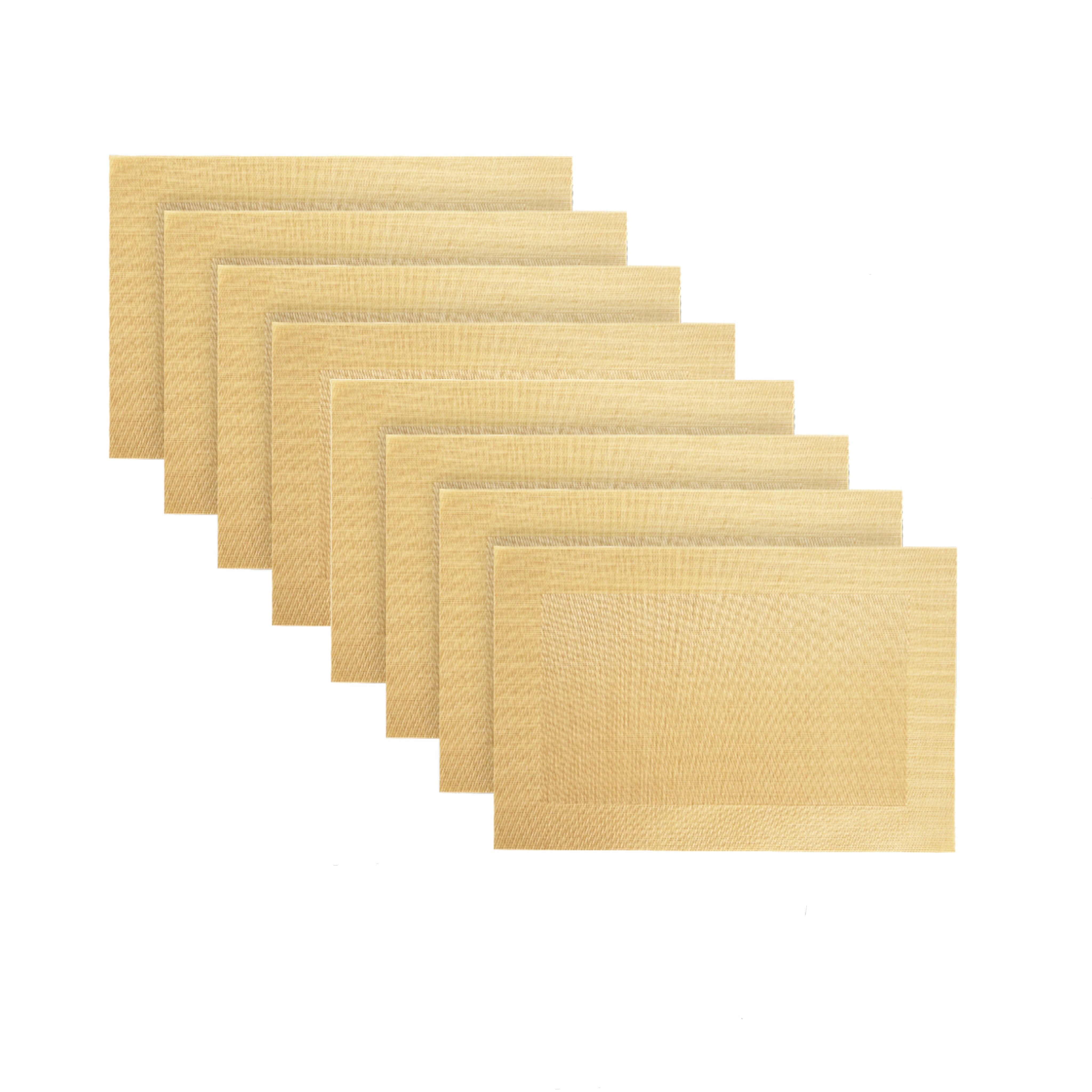 Dainty Home Napa Woven Textilene Crossweave With Solid Geometric Pattern Reversible 12" x 18" Rectangular Placemat