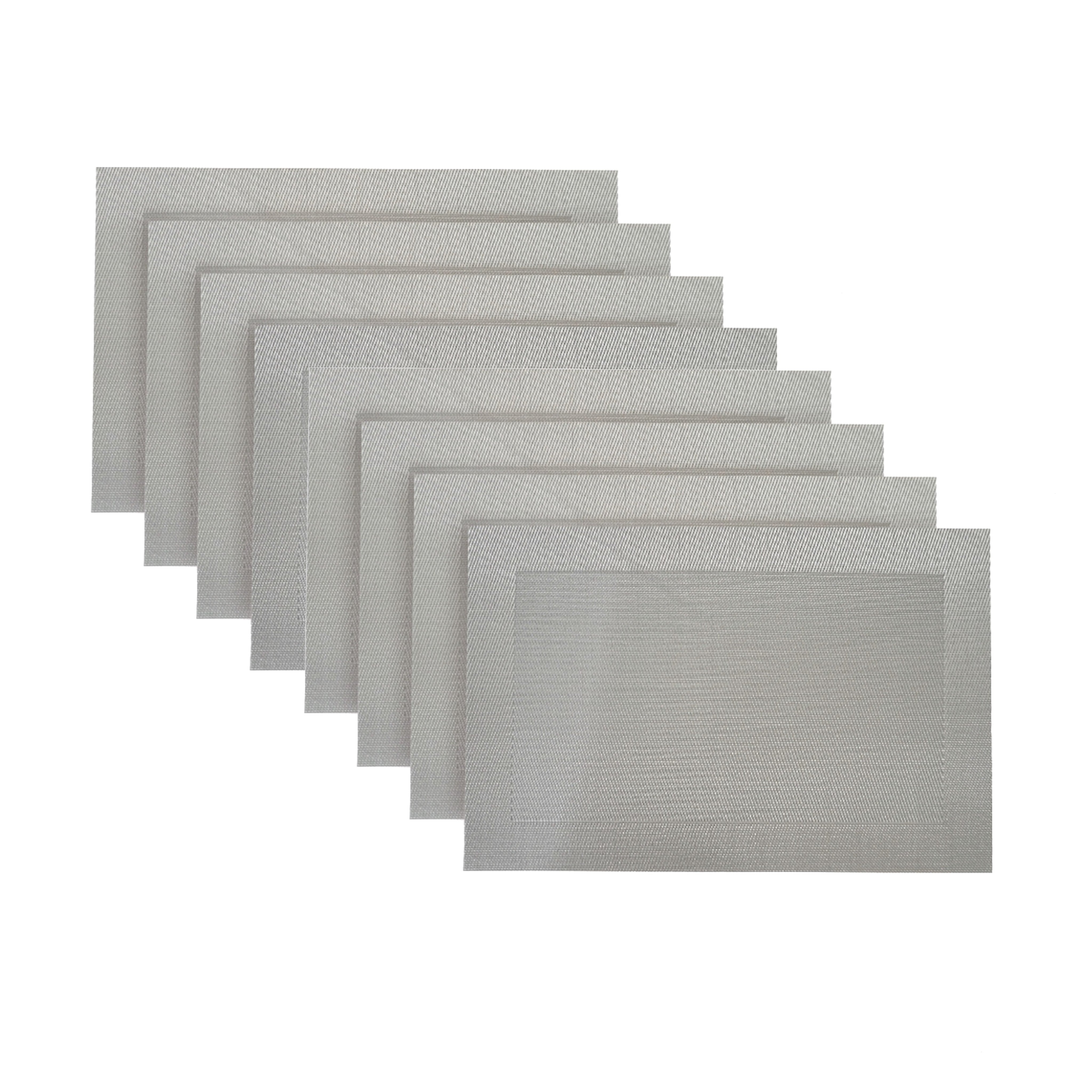 Dainty Home Napa Woven Textilene Crossweave With Solid Geometric Pattern Reversible 12" x 18" Rectangular Placemat