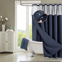 Load image into Gallery viewer, Dainty Home Complete 2 in 1 Waffle Weave Hotel Spa Style Fabric Shower Curtain Snap On/Off Waterproof Detachable Liner Set
