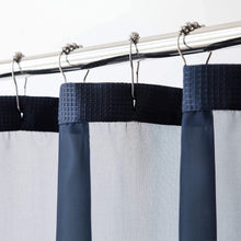 Load image into Gallery viewer, Dainty Home Complete 2 in 1 Waffle Weave Hotel Spa Style Fabric Shower Curtain Snap On/Off Waterproof Detachable Liner Set
