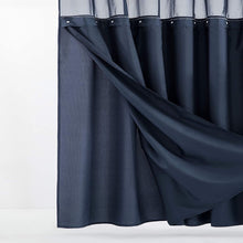 Load image into Gallery viewer, Dainty Home Complete 2 in 1 Waffle Weave Hotel Spa Style Fabric Shower Curtain Snap On/Off Waterproof Detachable Liner Set

