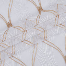 Load image into Gallery viewer, Dainty Home New Wave Boho 3D Wave Embroidered Striped Design Linen Look Light Filtering Grommet Panel Pair
