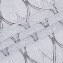 Load image into Gallery viewer, Dainty Home New Wave Boho 3D Wave Embroidered Striped Design Linen Look Light Filtering Grommet Panel Pair
