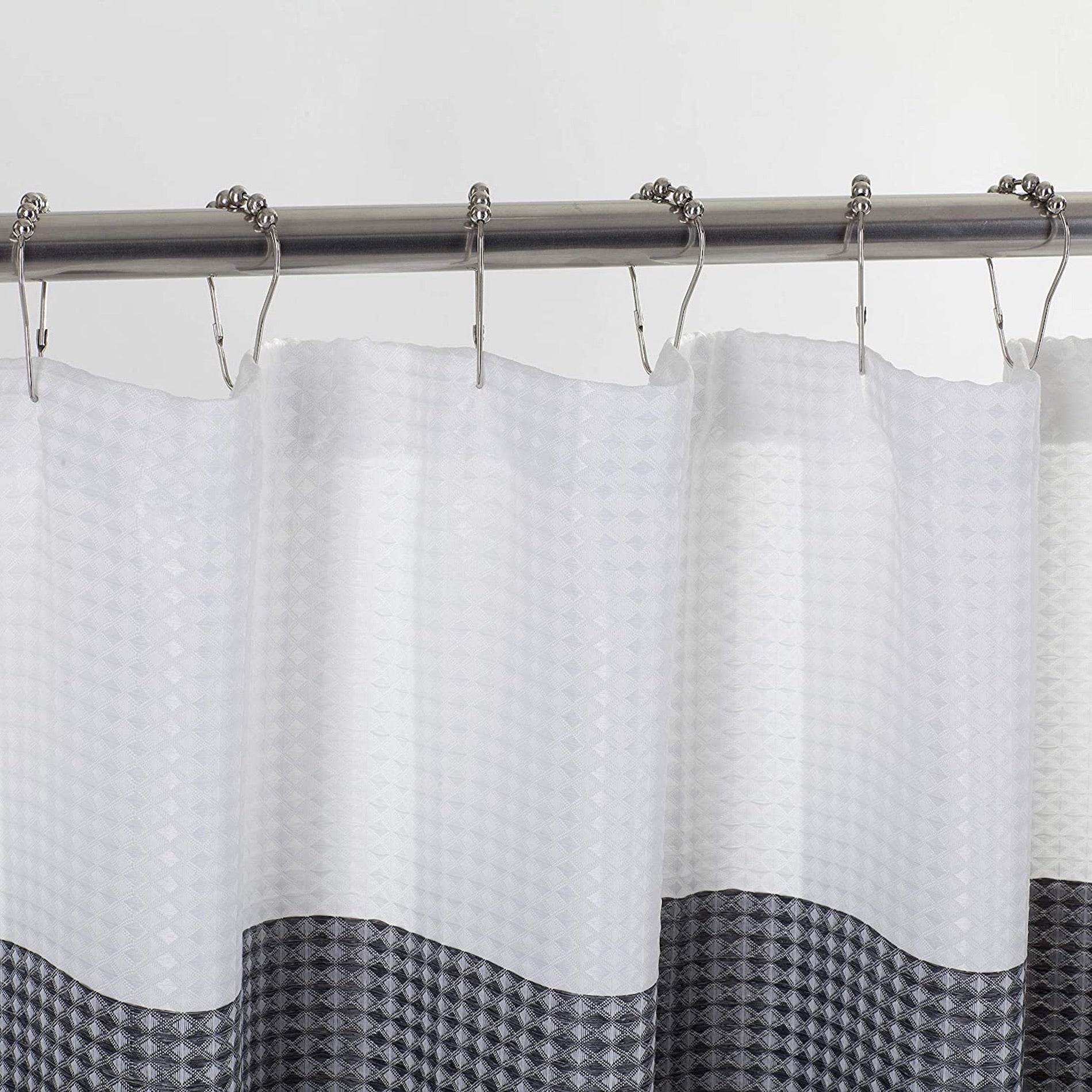Dainty Home Ombre Waffle 3D Striped Waffle Weave Textured Ombre Stripe Designed Fabric Shower Curtain