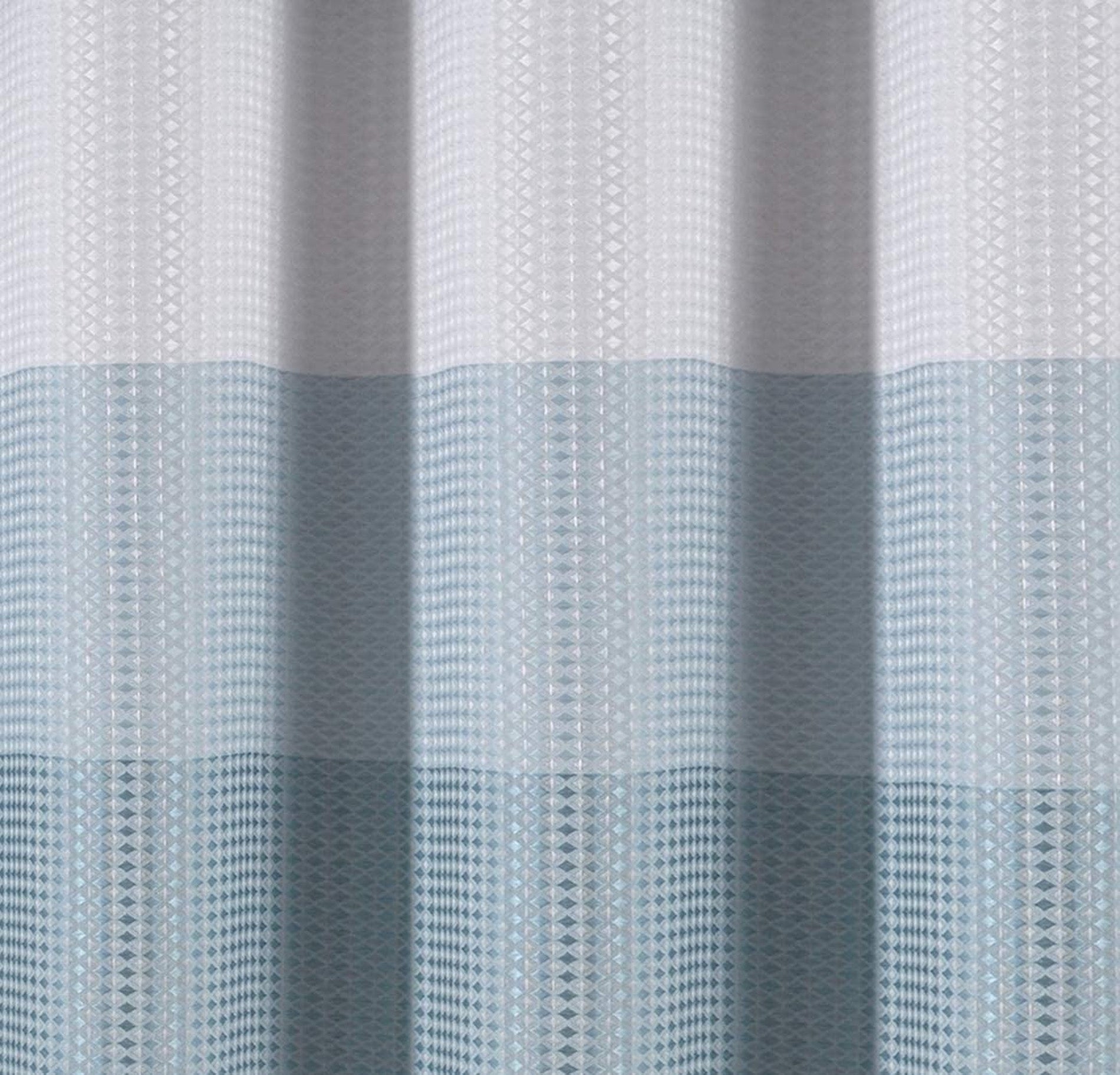 Dainty Home Ombre Waffle 3D Striped Waffle Weave Textured Ombre Stripe Designed Fabric Shower Curtain