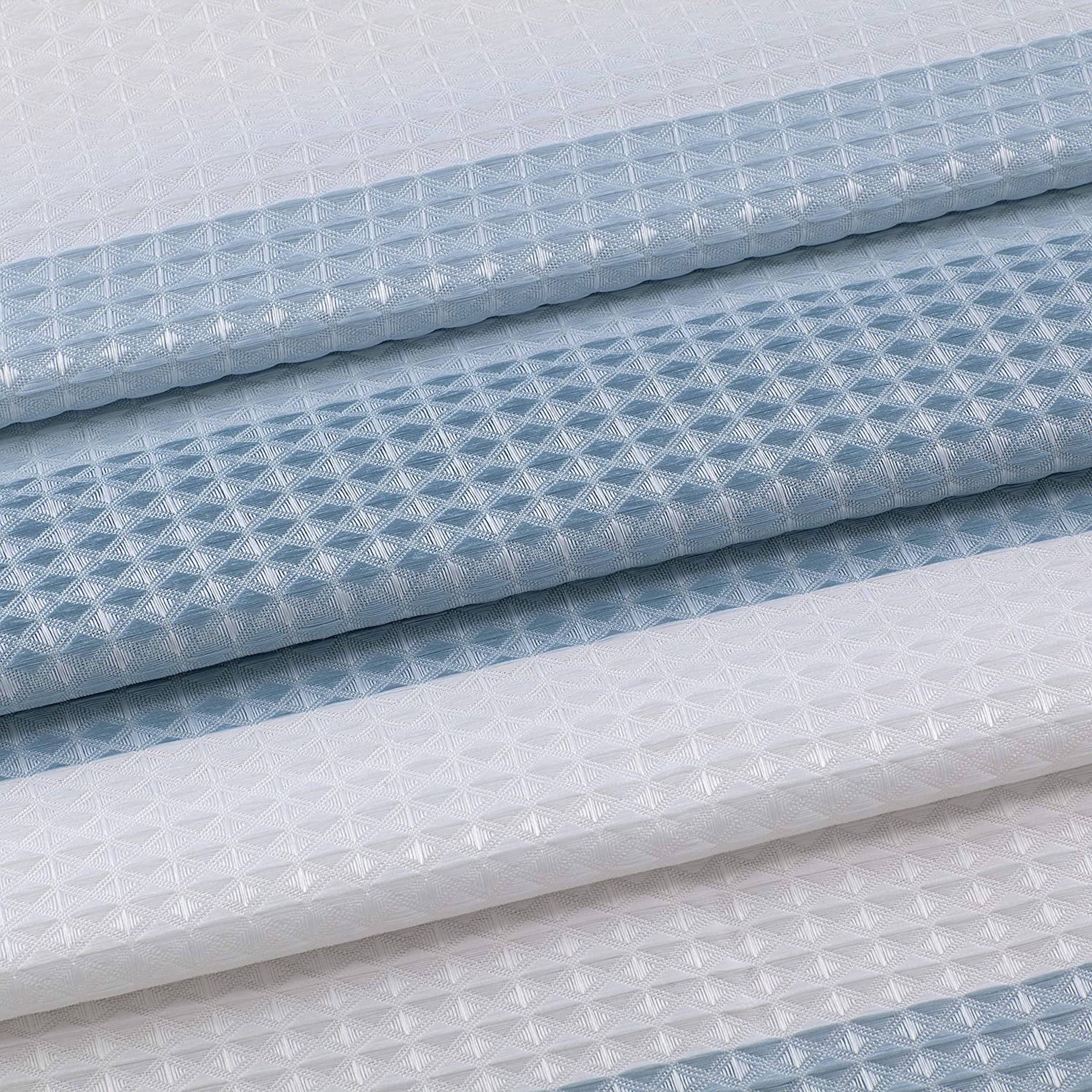 Dainty Home Ombre Waffle 3D Striped Waffle Weave Textured Ombre Stripe Designed Fabric Shower Curtain