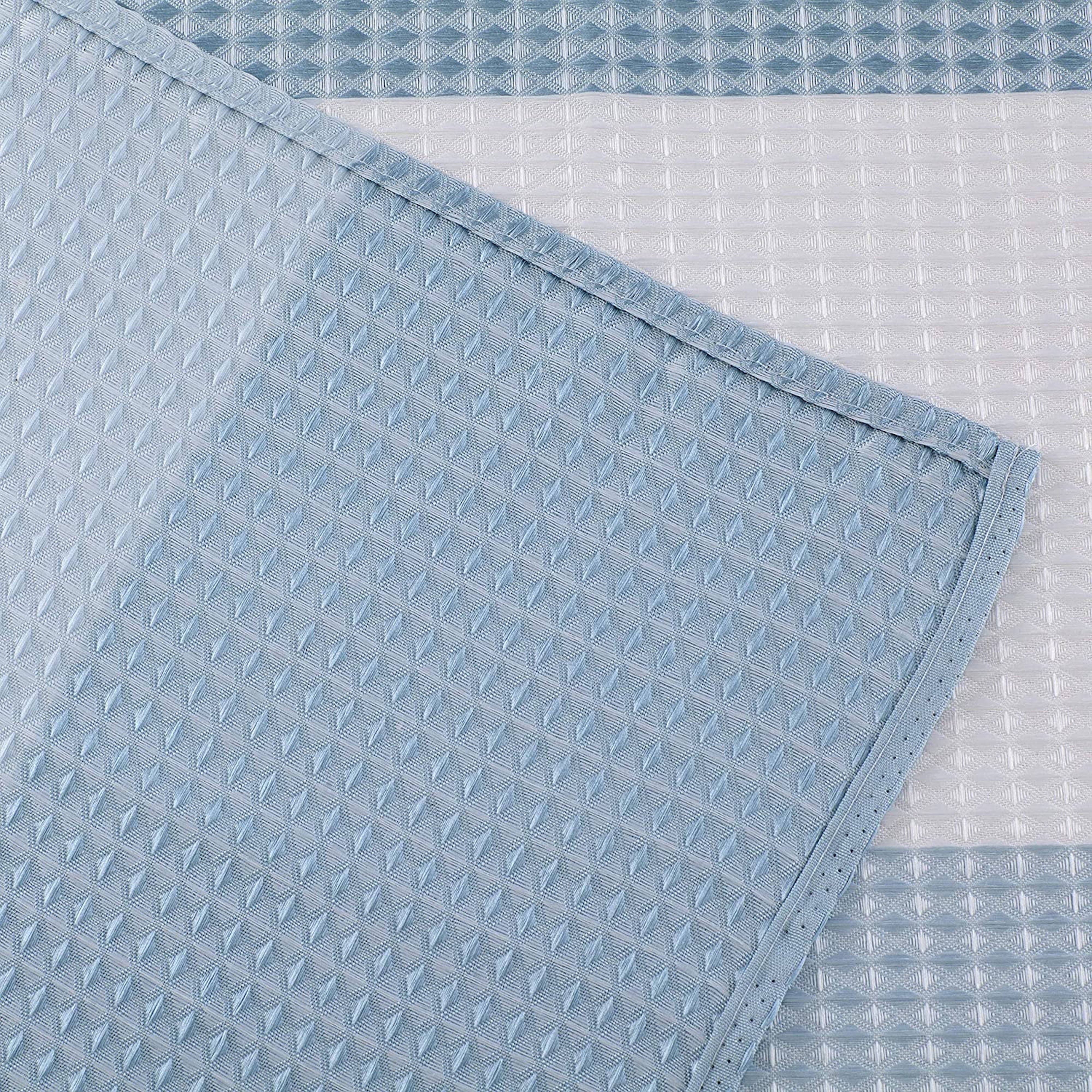 Dainty Home Ombre Waffle 3D Striped Waffle Weave Textured Ombre Stripe Designed Fabric Shower Curtain
