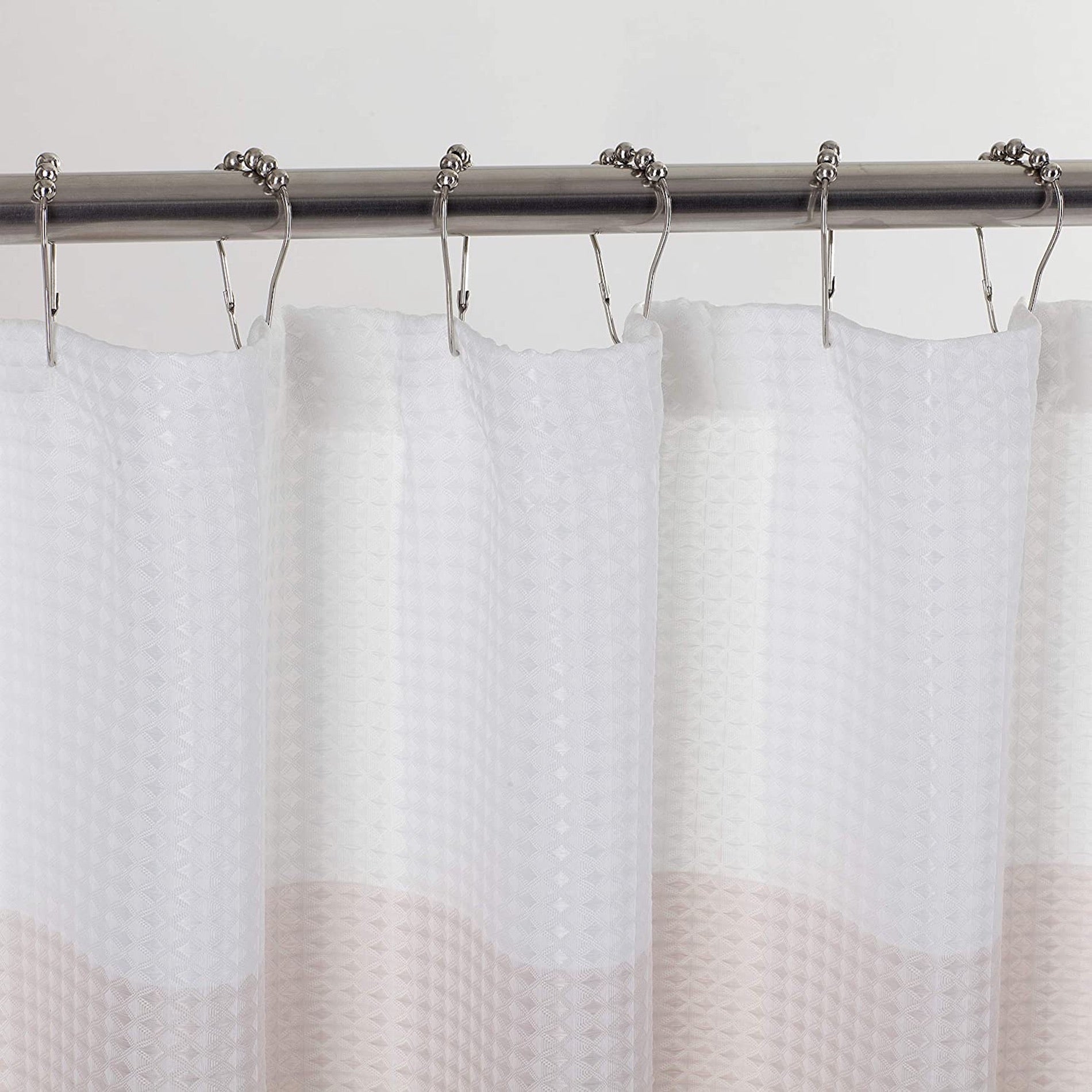 Dainty Home Ombre Waffle 3D Striped Waffle Weave Textured Ombre Stripe Designed Fabric Shower Curtain