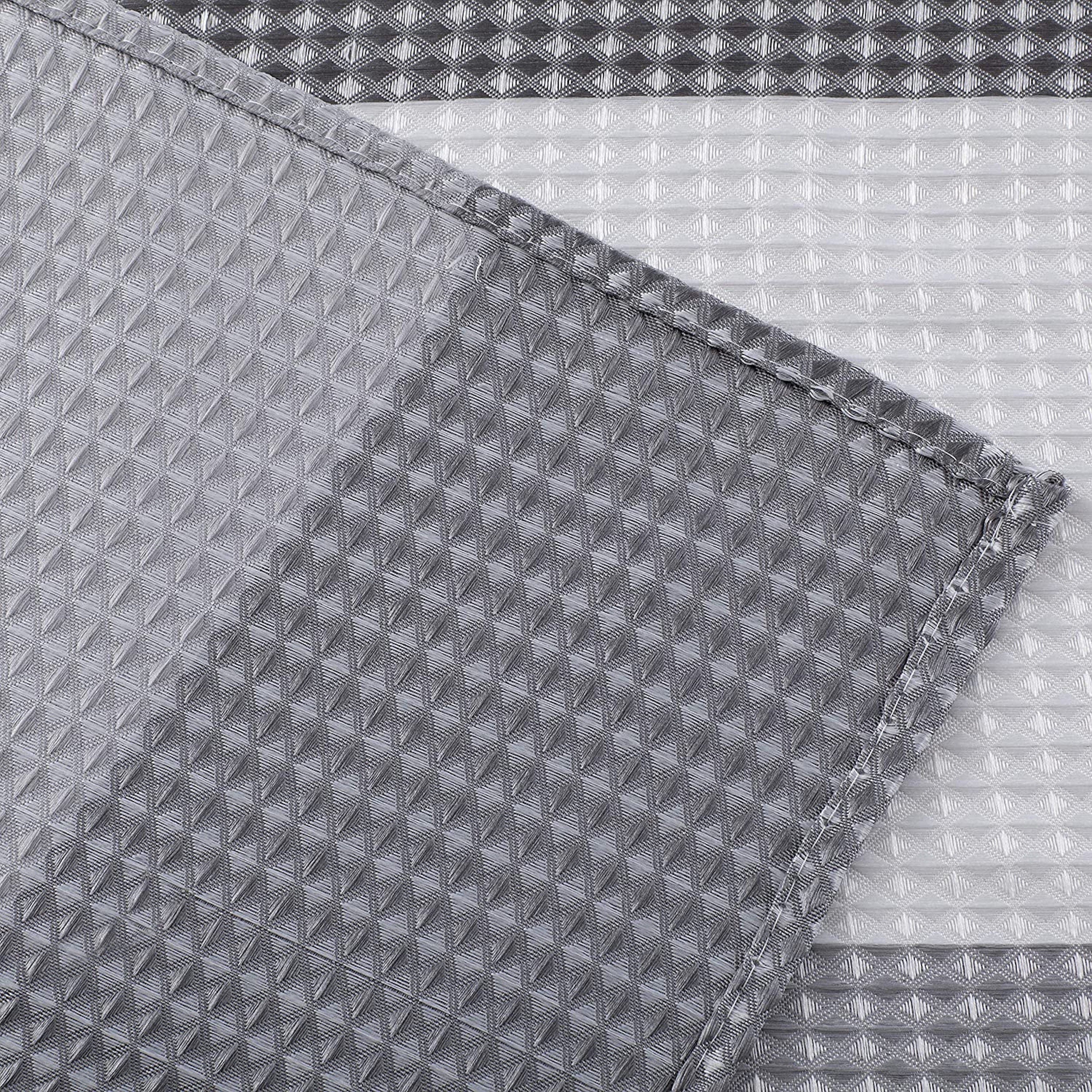 Dainty Home Ombre Waffle 3D Striped Waffle Weave Textured Ombre Stripe Designed Fabric Shower Curtain