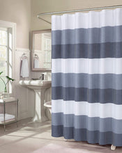 Load image into Gallery viewer, Dainty Home Ombre Waffle 3D Striped Waffle Weave Textured Ombre Stripe Designed Fabric Shower Curtain

