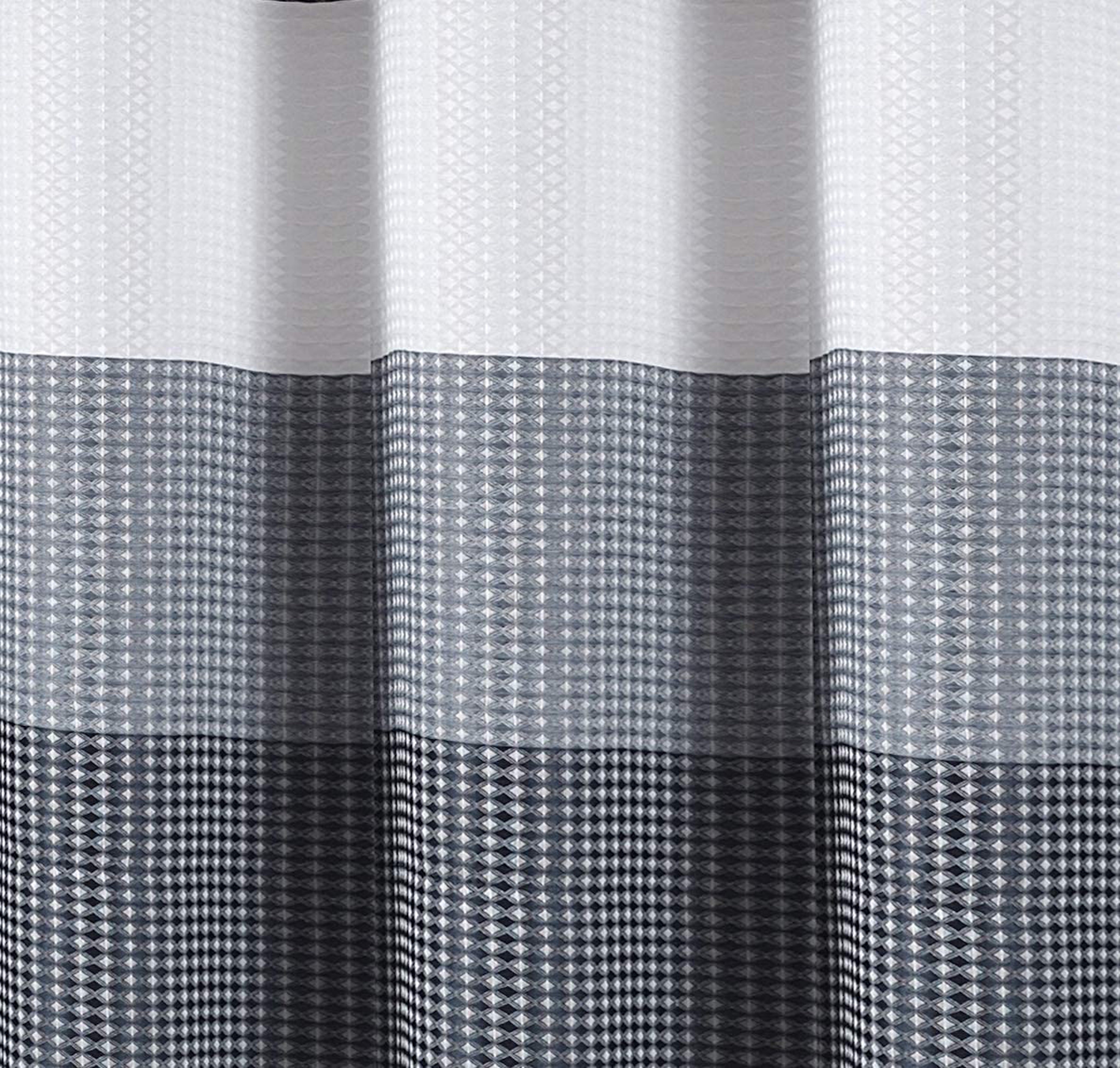 Dainty Home Ombre Waffle 3D Striped Waffle Weave Textured Ombre Stripe Designed Fabric Shower Curtain