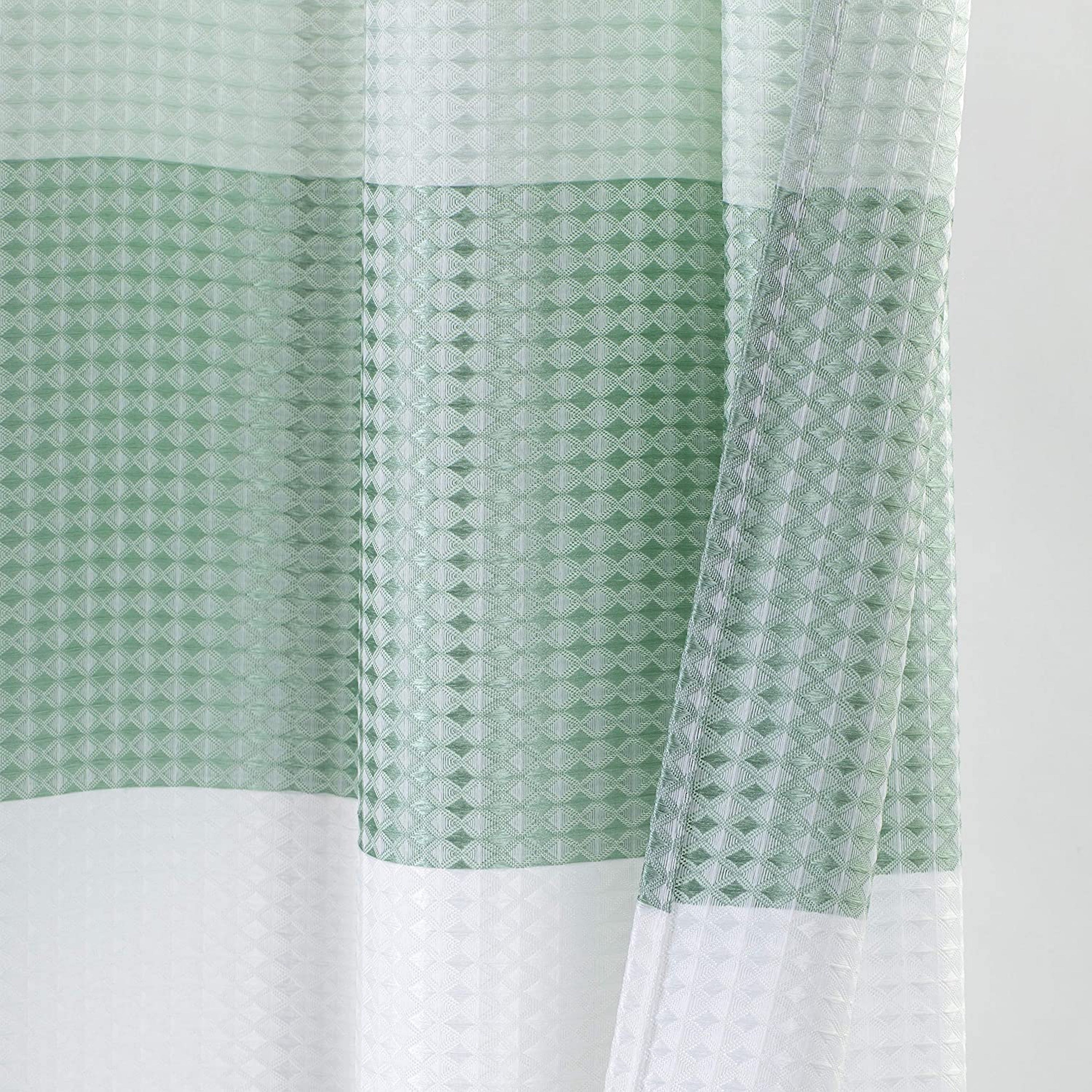 Dainty Home Ombre Waffle 3D Striped Waffle Weave Textured Ombre Stripe Designed Fabric Shower Curtain