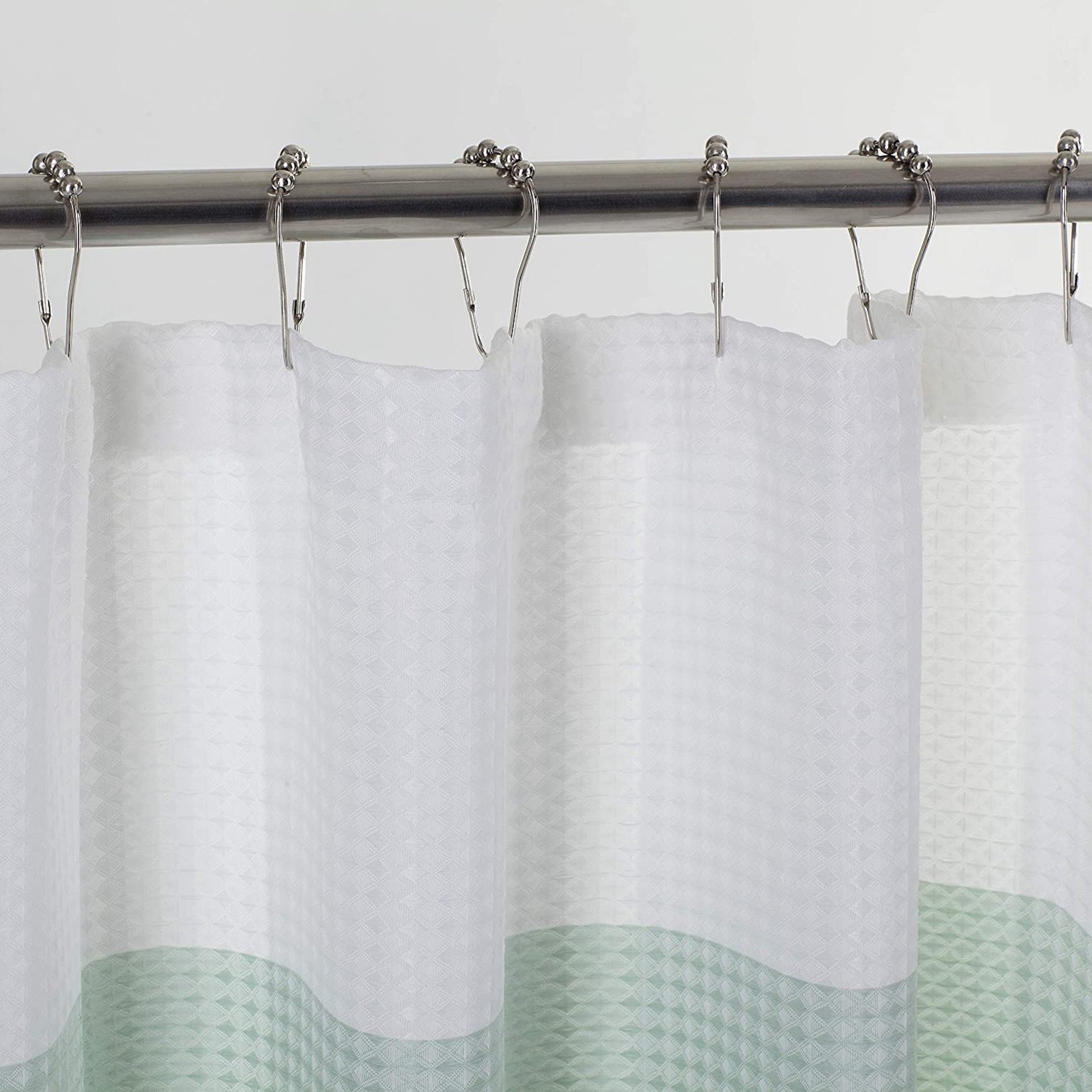 Dainty Home Ombre Waffle 3D Striped Waffle Weave Textured Ombre Stripe Designed Fabric Shower Curtain