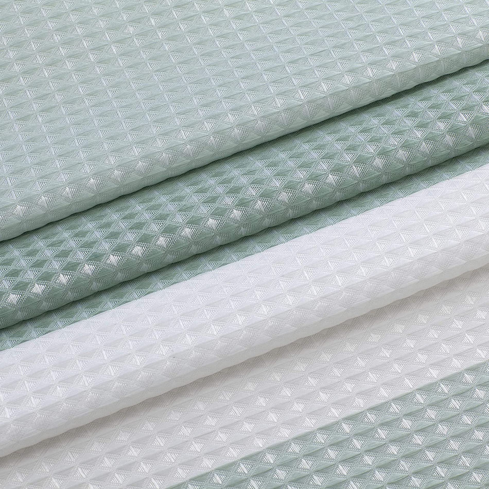 Dainty Home Ombre Waffle 3D Striped Waffle Weave Textured Ombre Stripe Designed Fabric Shower Curtain