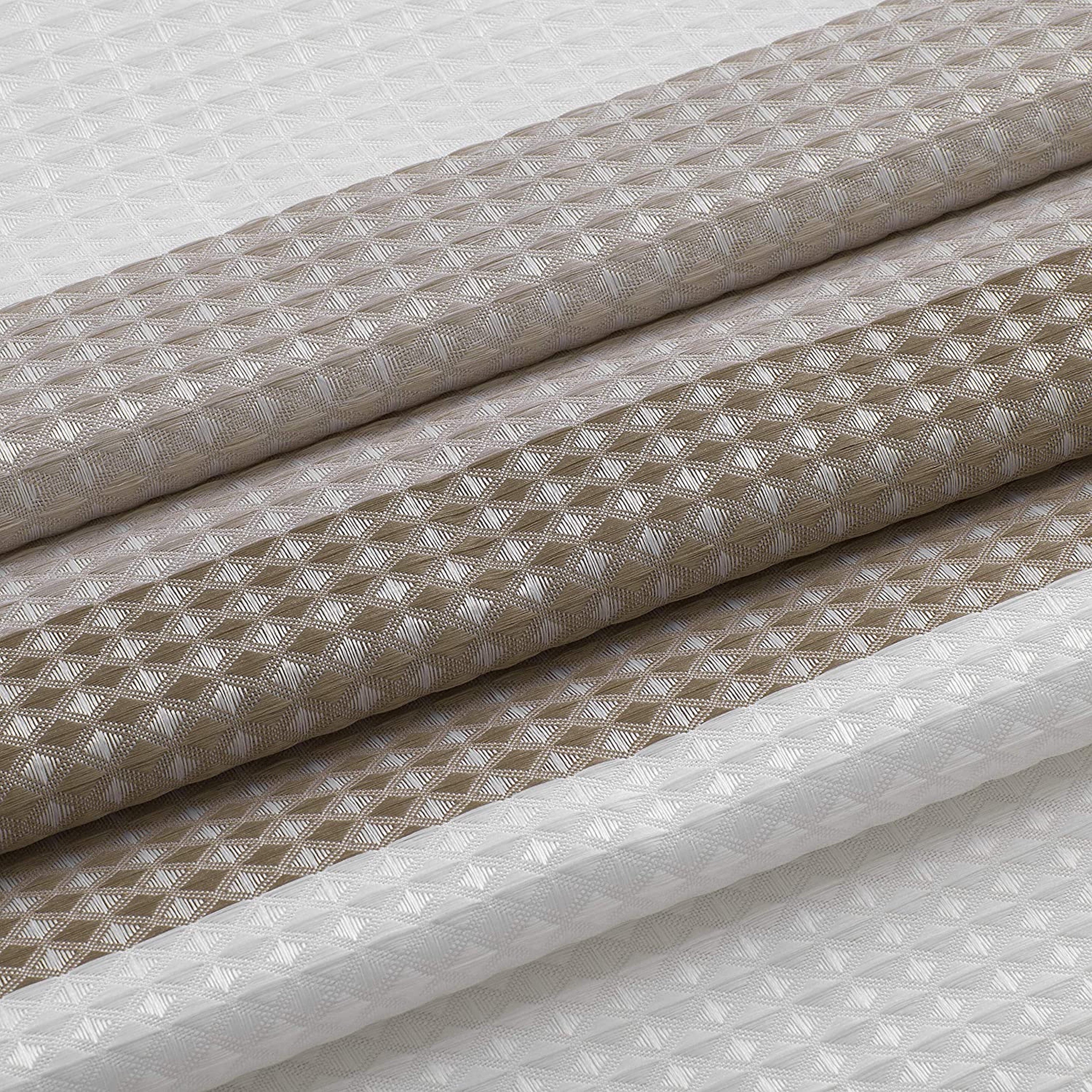 Dainty Home Ombre Waffle 3D Striped Waffle Weave Textured Ombre Stripe Designed Fabric Shower Curtain