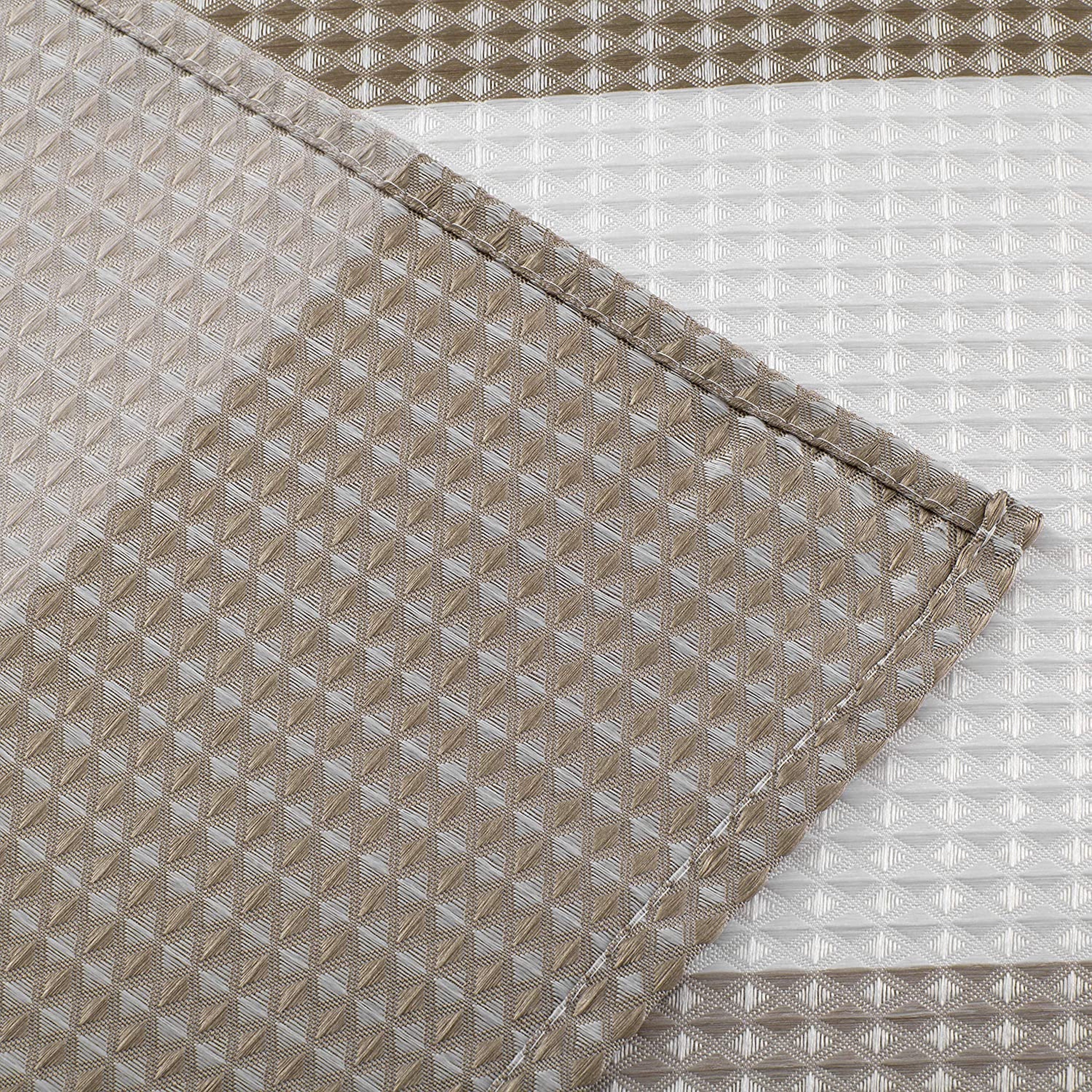 Dainty Home Ombre Waffle 3D Striped Waffle Weave Textured Ombre Stripe Designed Fabric Shower Curtain