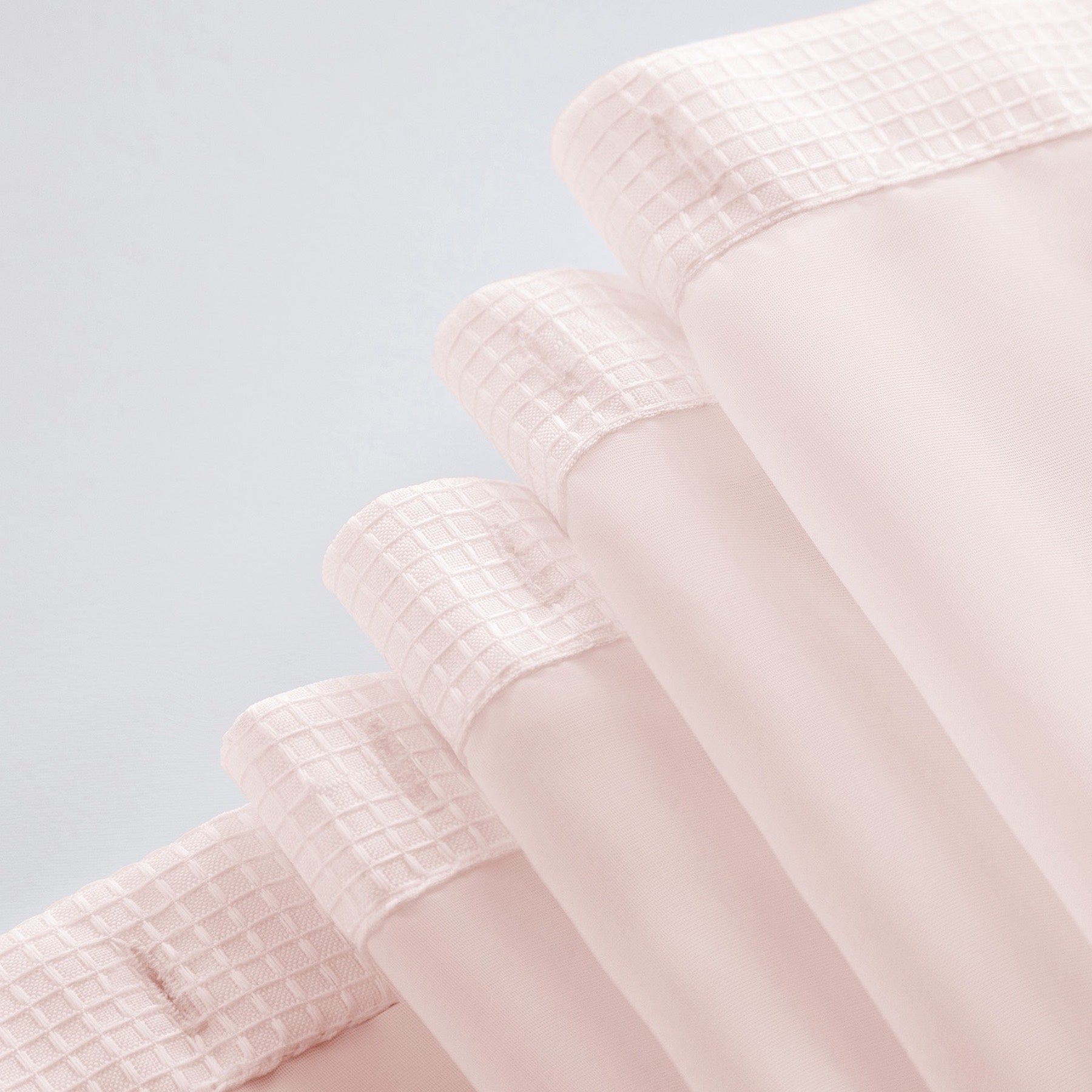 Dainty Home Complete 2 in 1 Waffle Weave Hotel Spa Style Fabric Shower Curtain Snap On/Off Waterproof Detachable Liner Set
