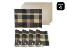 Load image into Gallery viewer, Dainty Home Plaid Reversible Metallic Printed Set of 4 Placemats
