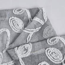 Load image into Gallery viewer, Dainty Home Rita 3D Linen Look Textured Floral 3D Chenille Designed Fabric Shower Curtain
