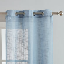 Load image into Gallery viewer, Dainty Home Hannah Solid Criss-Cross Weave Fabric Semi-Sheer Airy &amp; Breathable Light Filtering Grommet Panel Pair
