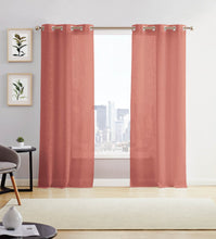 Load image into Gallery viewer, Dainty Home Hannah Solid Criss-Cross Weave Fabric Semi-Sheer Airy &amp; Breathable Light Filtering Grommet Panel Pair
