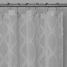 Load image into Gallery viewer, Dainty Home Aurora Modern 3D Chenille Embroidered Diamonds Linen-Look Shower Curtain
