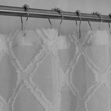Load image into Gallery viewer, Dainty Home Aurora Modern 3D Chenille Embroidered Diamonds Linen-Look Shower Curtain
