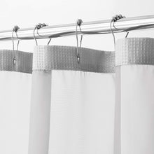 Load image into Gallery viewer, Dainty Home Complete 2 in 1 Waffle Weave Hotel Spa Style Fabric Shower Curtain Snap On/Off Waterproof Detachable Liner Set

