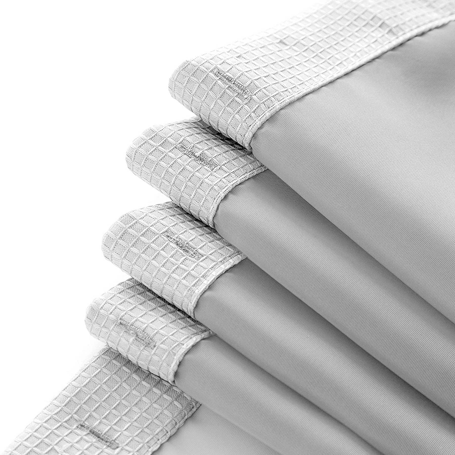 Dainty Home Complete 2 in 1 Waffle Weave Hotel Spa Style Fabric Shower Curtain Snap On/Off Waterproof Detachable Liner Set