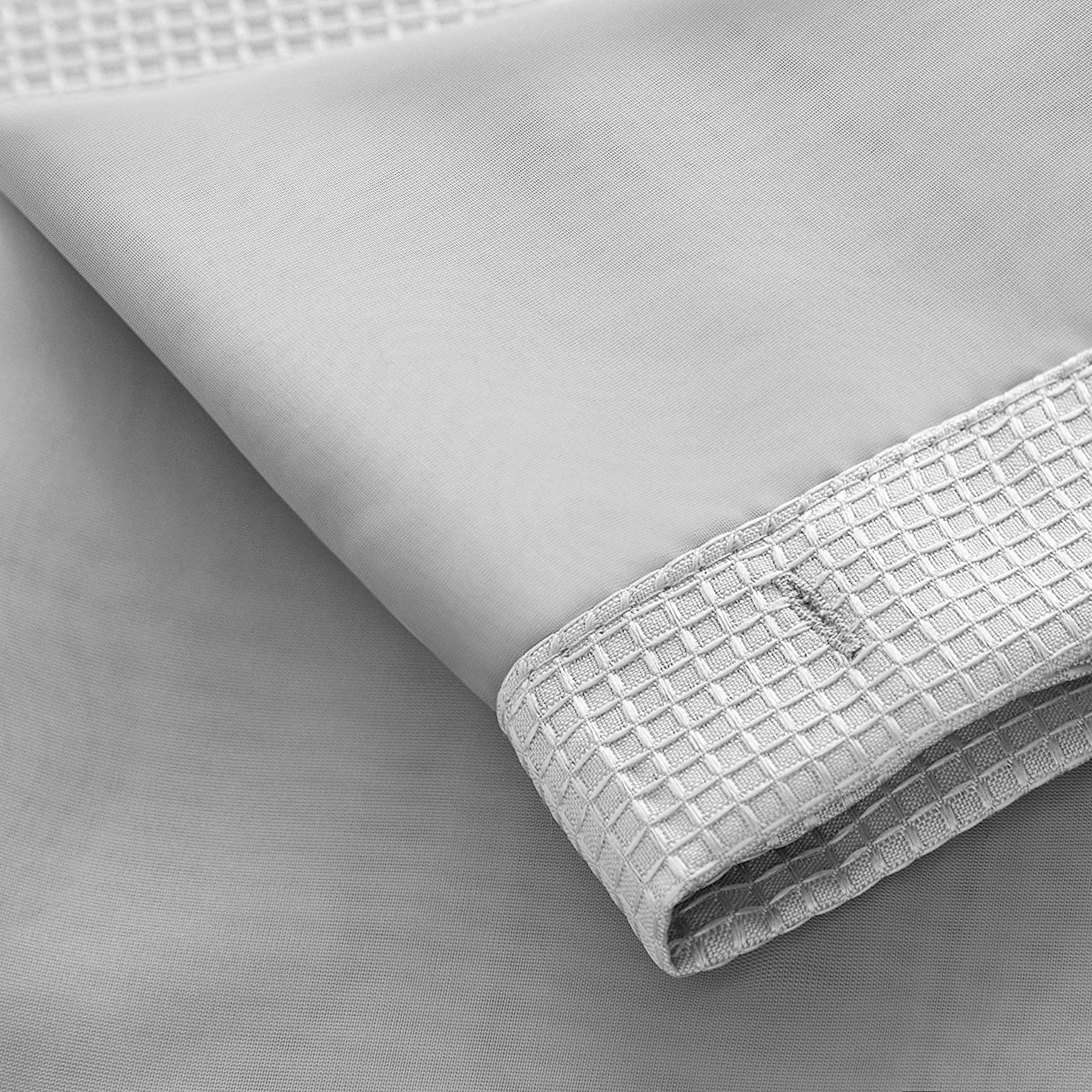 Dainty Home Complete 2 in 1 Waffle Weave Hotel Spa Style Fabric Shower Curtain Snap On/Off Waterproof Detachable Liner Set