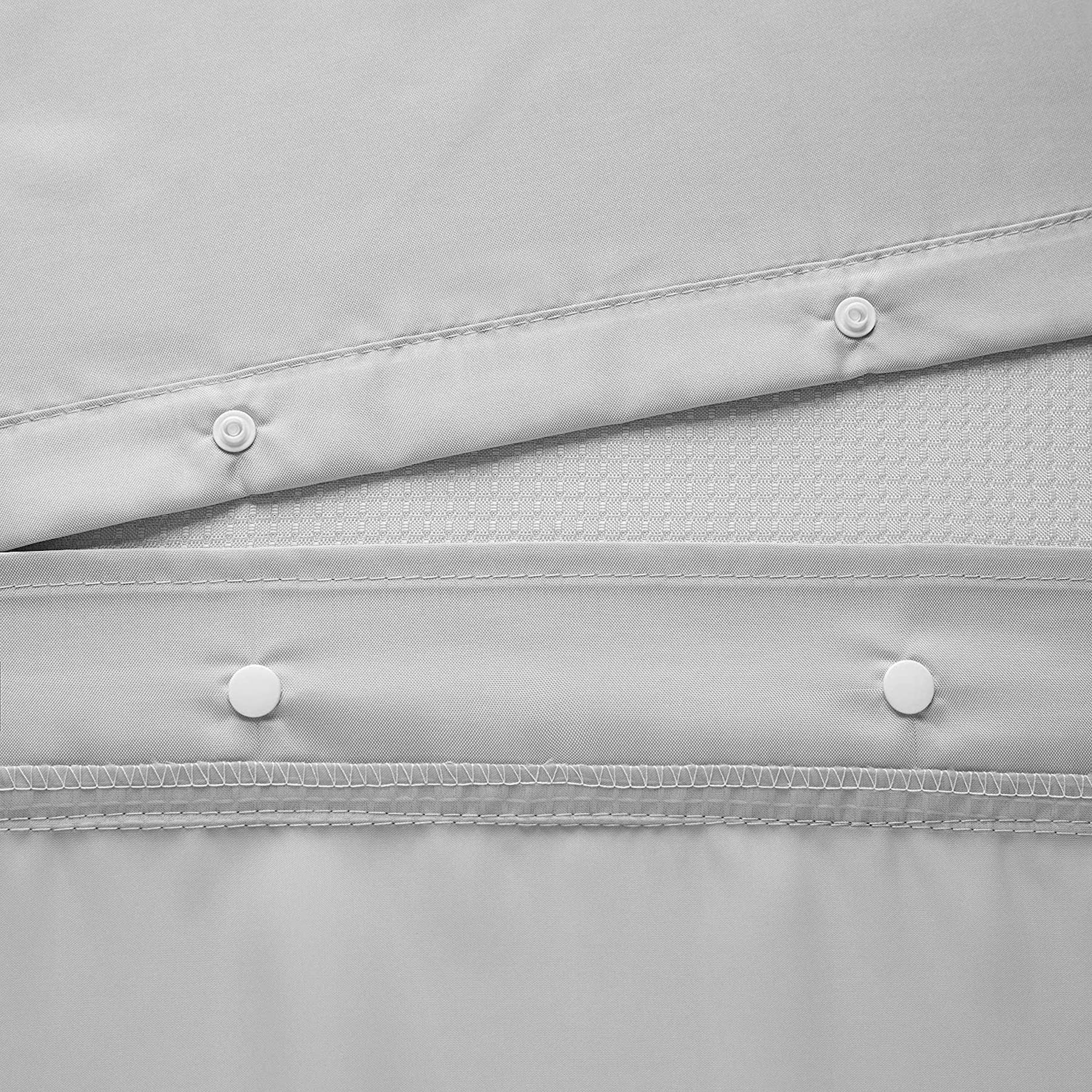 Dainty Home Complete 2 in 1 Waffle Weave Hotel Spa Style Fabric Shower Curtain Snap On/Off Waterproof Detachable Liner Set