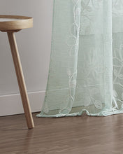Load image into Gallery viewer, Dainty Home Rita Linen Look Boho Solid Fabric With 3D Floral Chenille Embroidery Light Filtering Grommet Panel Pair
